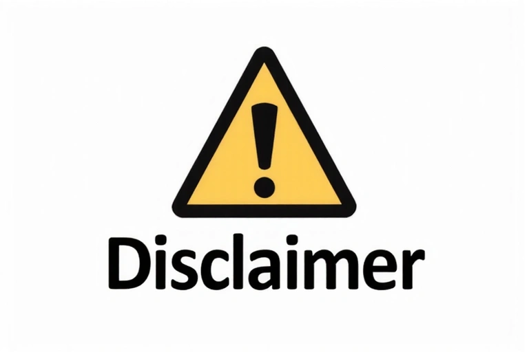 Simbol de avertizare cu text 'Disclaimer'